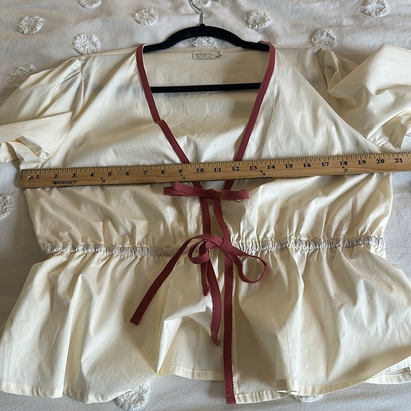Spartina Joni tie blouse buttercream large - Picture 7 of 7